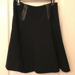 White House Black Market Black Flare Skirt Size 4
